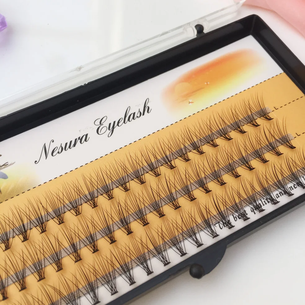 1 Trays Natural Long Black Individual False Eyelashes Eye Lash Extension Makeup Tool 60 Knots 6 4