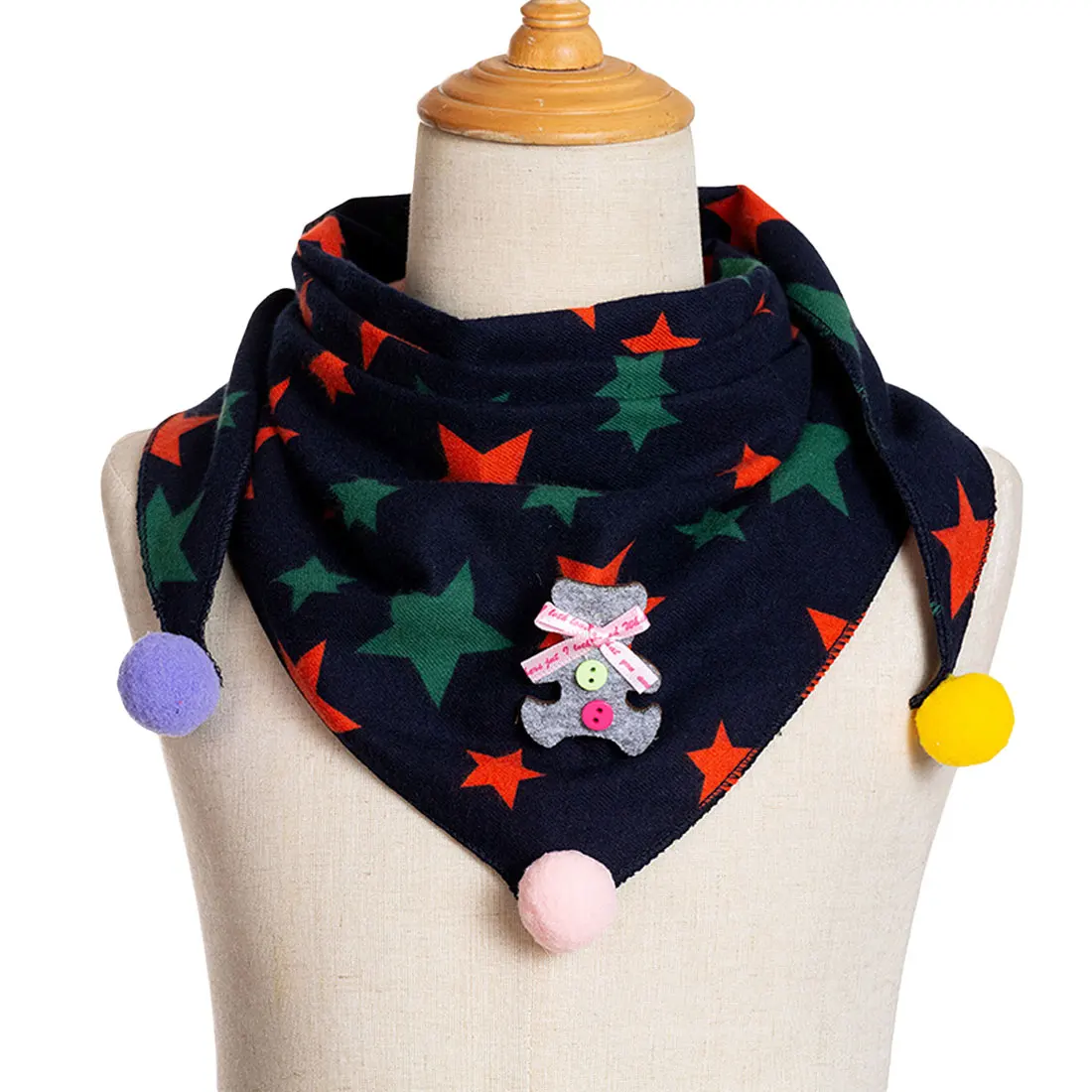 Осенне-зимняя шаль для девочек, детские шарфы, детский шарф, хлопковый треугольный шарф - Цвет: Белый