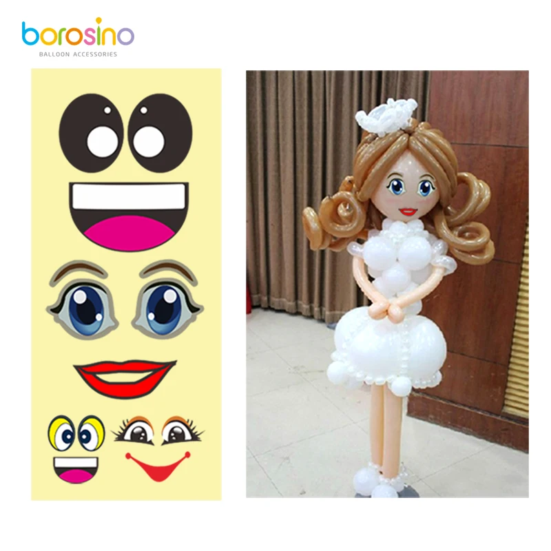

B602 6 sheets/bag Free Shipng Balloon Decoration Various Shape Animal Eyes Sticker