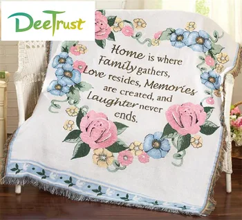 

Cotton American Style Butterfly Thicken Flower Blanket Throw on Sofa/Bed Blanket Table/Plane Decorative Blanket Piano Cover