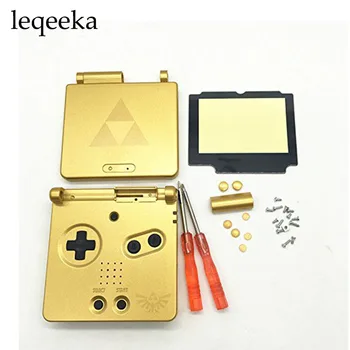 

4sets Golden Full Housing Shell Case+Screen Cover+Tool For Nintendo For Gameboy Advance SP For GBA SP