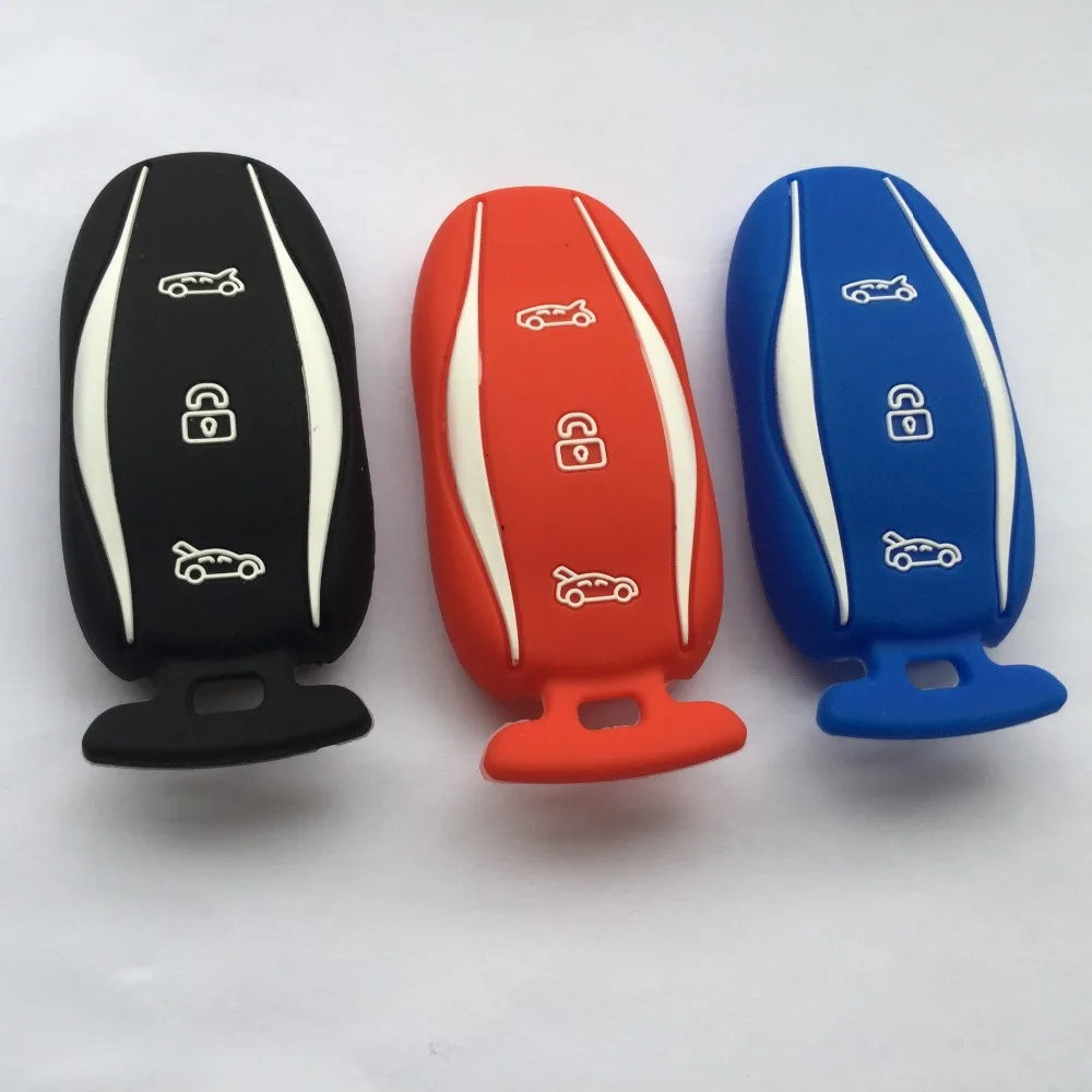 Silicone Car Fob Case Pocket Bag Cover For Tesla Model S 75D 90D P100D