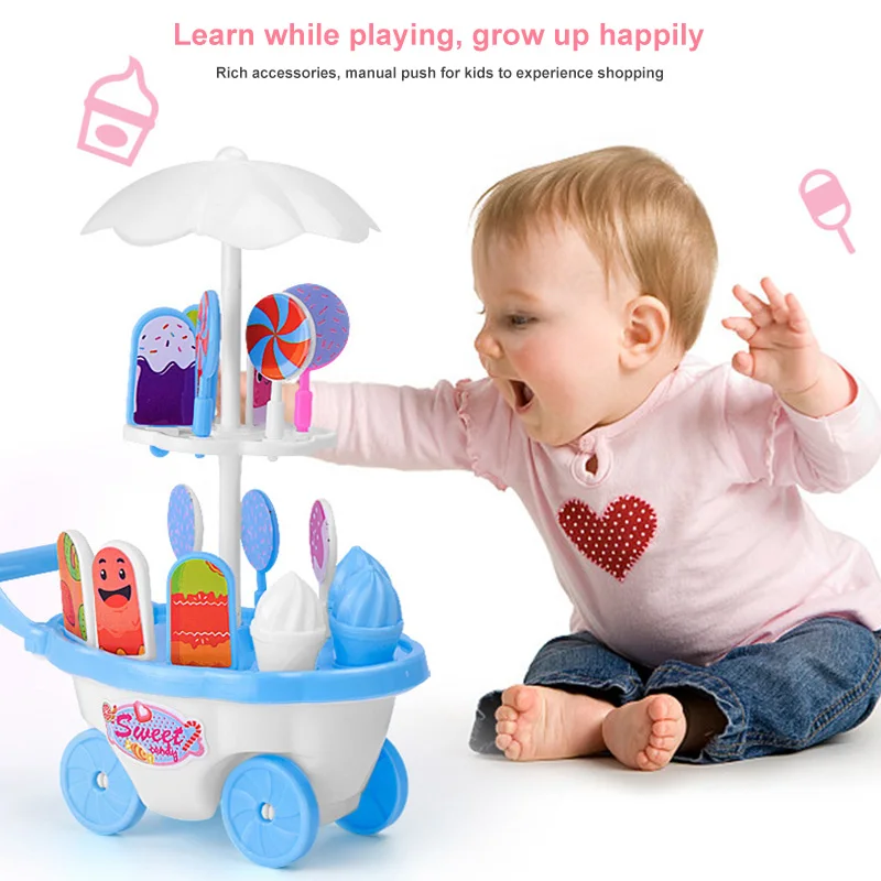 

1 Set Children Kids Girl Toy Trolley Role Play Mini Simulation Birthday Gift Fun Game FJ88