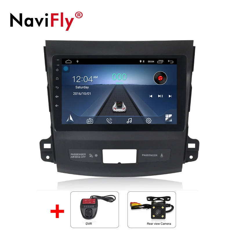 NaviFly Android8.1 автомобильный аудио dvd-плеер для Mitsubishi Outlander 2005-2011 поддержка камеры просмотра DVR dab + система мониторинга состояния шин через Bluetooth