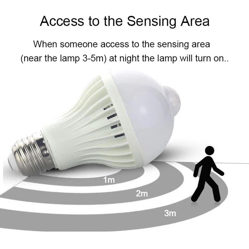 

E27 LED PIR Motion Sensor Lamp 5W/7W/9W Super Brightness Infrared Human Body Induction Bulb Hot Sale