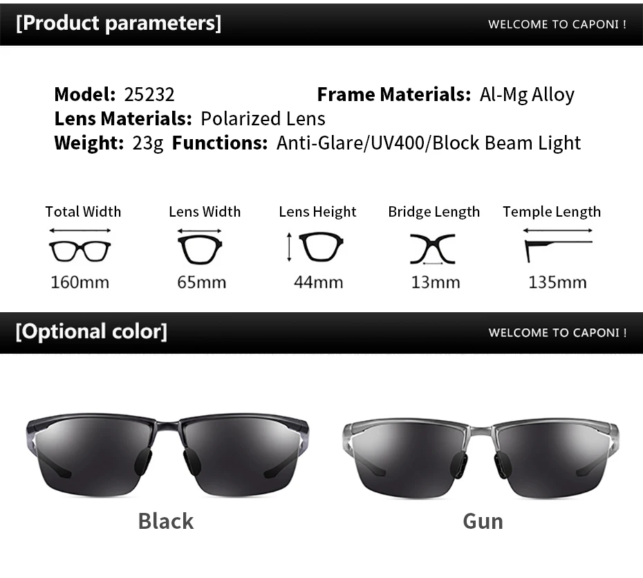 Капони алюминиево-магниевые поляризованные мужские солнцезащитные очки es классический стиль вождения солнцезащитные очки для мужчин темные линзы очки 25232