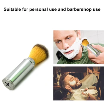 

Beauty Shaving Razor Brush Aluminum Alloy Handle Hair Shaving Brush Salon Men Facial Beard Cleaning Brush Shaving Travel Tool
