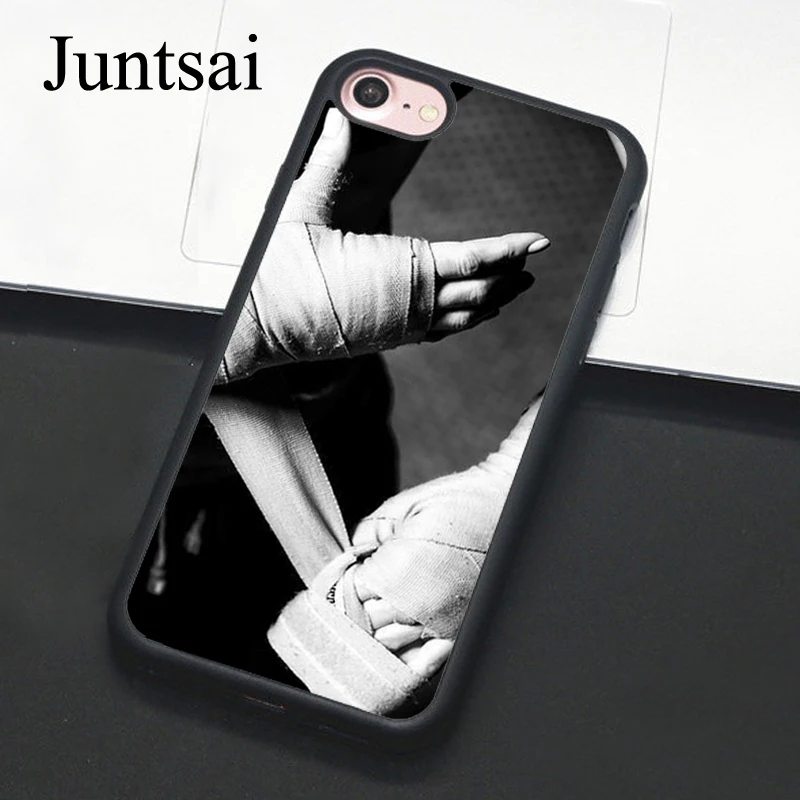 

Juntsai wrapping boxing fight Phone Case For iPhone 7 6 6s Plus Full Back Cover Soft TPU Cases For iPhone7 8 Plus X 5 5s SE