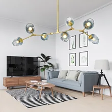 Vintage magia Luz elegante bola Loft Industrial tabla lámparas colgantes de oro negro árbol moderno clásico colgante LED lámpara