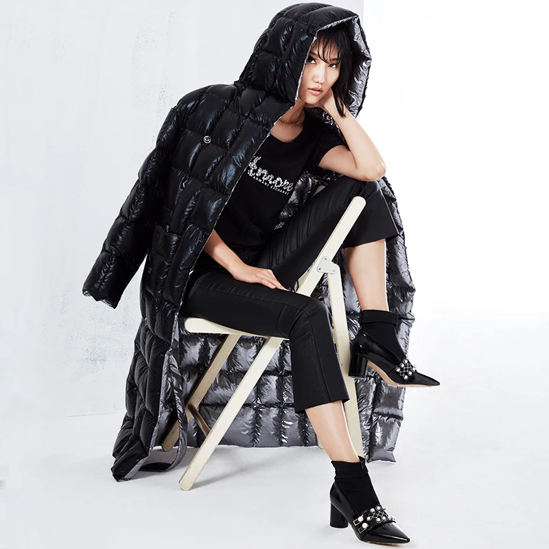 [XITAO] 2018 Autumn Europe Fashion New Women Wise-waisted Covered Button Full Sleeve Solid Color Casual Thick Down Coat ZLL1265