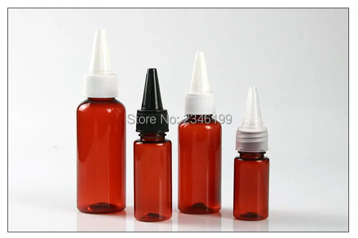 Empty Plastic Bottle 50 20ml Empty Cosmetic Container Black Cover Plastic Bottle Transparent Brown Tip Cap Plastic Bottle (6)