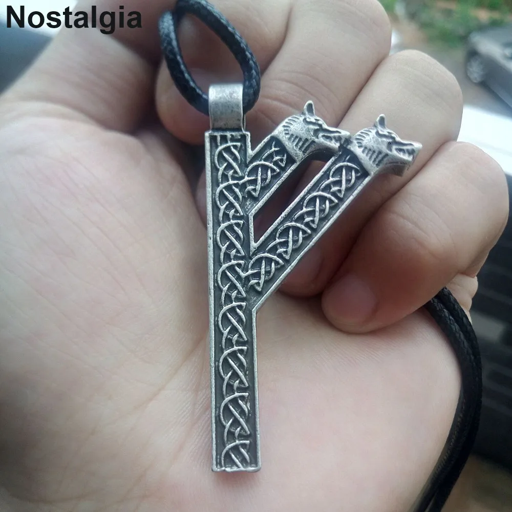 Викинг Волк Amulet Runic Rune Fehu норвежский талисман ирландские узлы ювелирные изделия