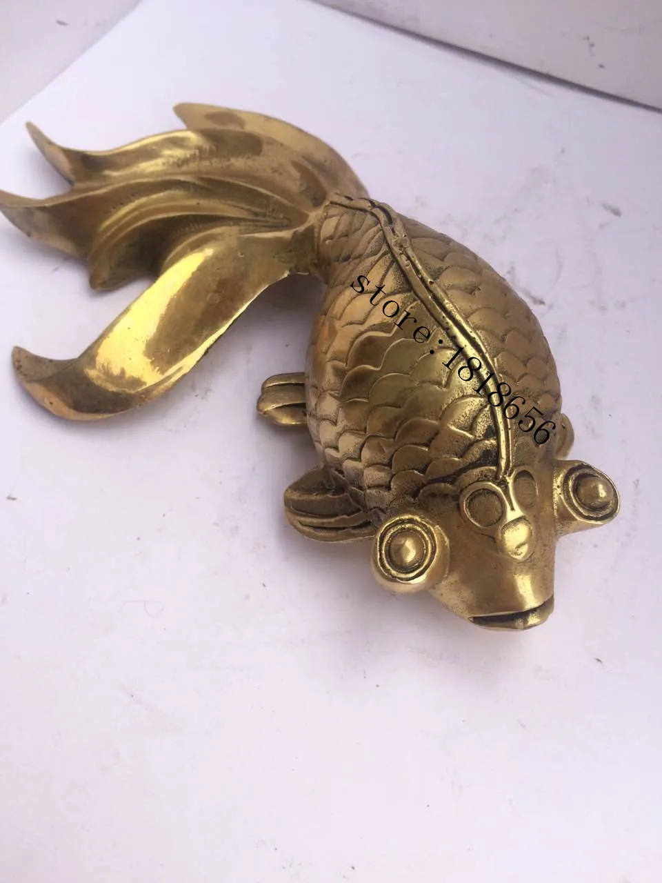 antique antiques chinese brass carre goldfish statuein Statues