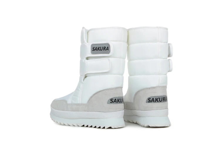 white waterproof snow boots