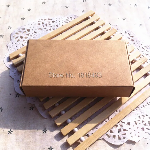 

Free shipping 30pcs a lot 13.3x6.8x1.8cm kraft paper packing box/flat cardcase/dampproof note collection box/useful storage case