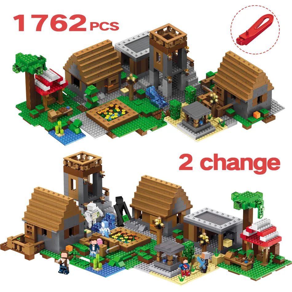 

Technic Building Blocks LegoING Minecrafter Castle Sets with Instructions Village Brickset Educational Toys For Children