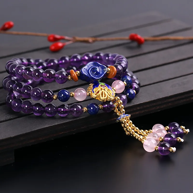 

Natural Crystal Bracelets for women YY Fine jewelry bands S925 sterling silver Amethyst women Bracelets
