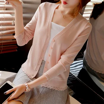 

KMETRAM Women's Sweater Knitted Cardigan Jacket Woman Spring 2019 Korean Vintage Cardigans Plus Size Casaco Feminino MY2547