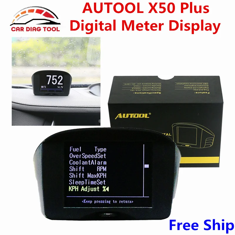 Autool X50 Плюс 2.4 дюйма автомобиля OBD smart digital метр и сигнализации код неисправности