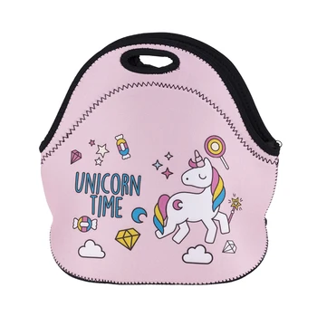 

1Pcs Women Lunch Bag Unicorn Kids Lunchbags Dessert Thermal Insulated Cartoon Portable Dessert coffee office pouch