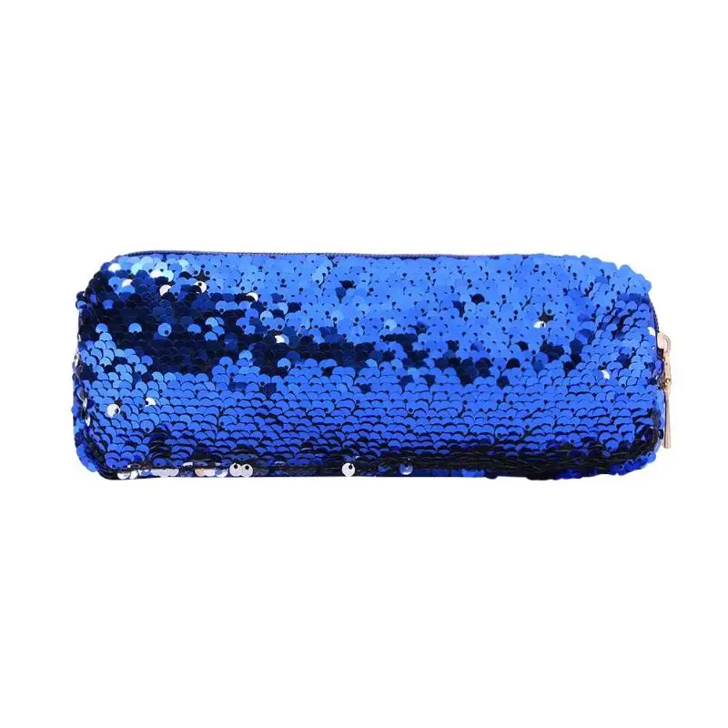 ALLOYSEED блестки пенал Косметика Сумки для женщин девочек кошелек клатч пеналы для ручек школьные канцелярские принадлежности - Цвет: Синий