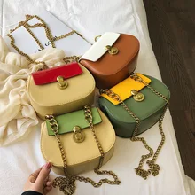 Fashion Ladies Yellow Flap Small Messenger Bag Chain Clutch Bag Contrast Designer Handbags Crossbody Bags for Women 2019 Fashion Ladies Yellow Flap Small Messenger Bag Chain Clutch Bag Contrast Designer Handbags Crossbody Bags for Women 2019