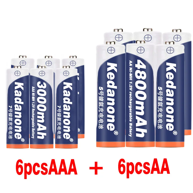 4 ~ 40 шт AAA 3000 mAh + AA 4800 1 2 v Ni MH аккумуляторная батарея Бесплатная доставка для