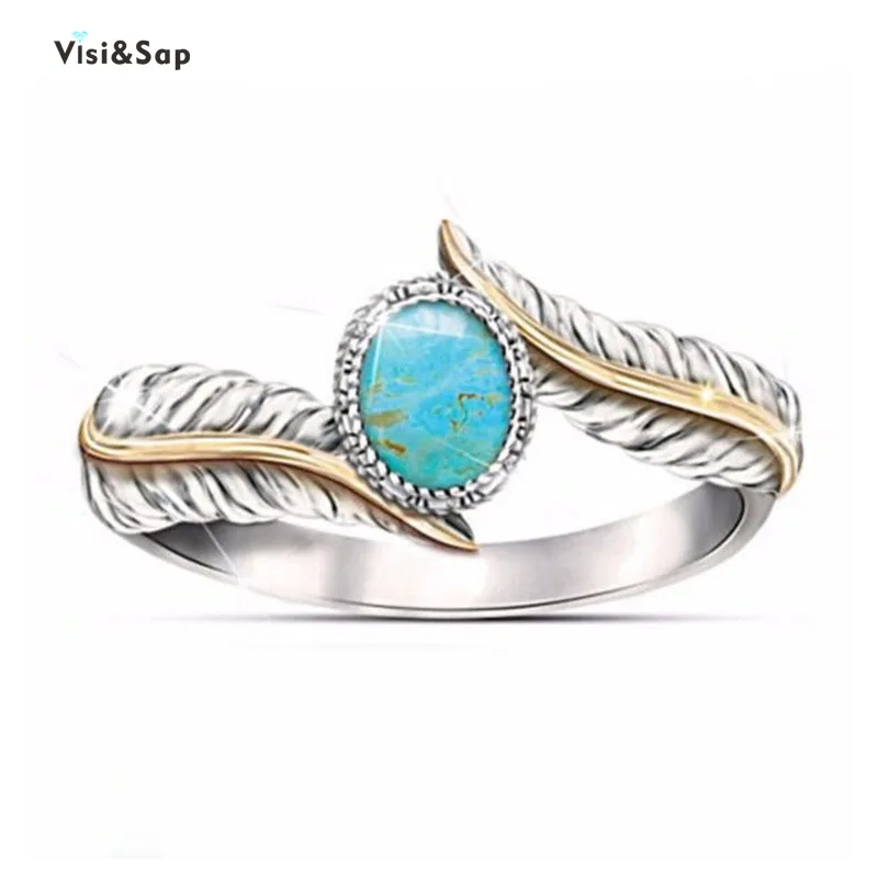 

Visisap Luxury Wing Feather Rings for Female European Medieval Retro Party Ring Multicolor Fashion Jewelry Wholesale B2320
