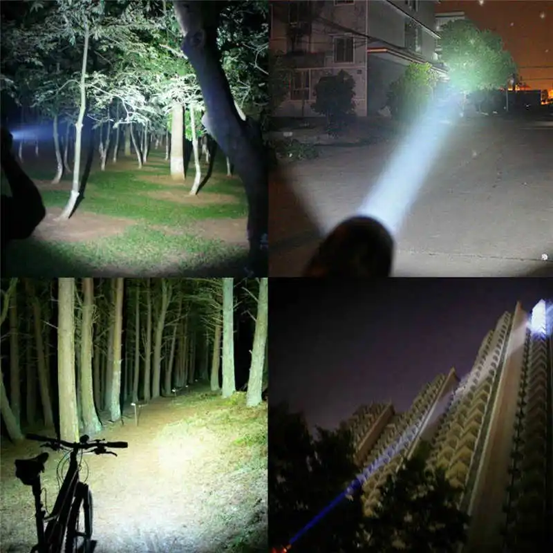 powerful led flashlight torch flashlight t6 Outdoor Flashlight Torch 3 modes Zoom Tactical 14500 Lamp laser pointer #$S10 (6)