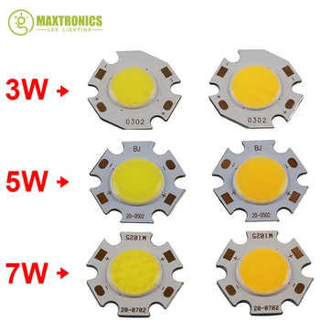 

2pcs 3W/ 5W / 7W COB High Power LED Bead Lamp Chip White Warm White Light 270~300Lum 350mA Free shipping