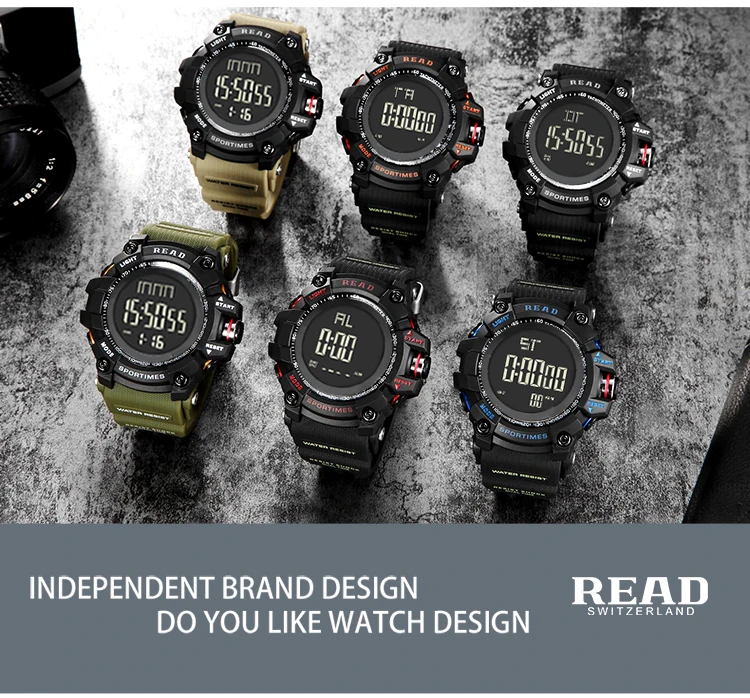 luxury brand READ LED digital wristwatches for men waterproof shock resist military watch free shipping 2018 (14)