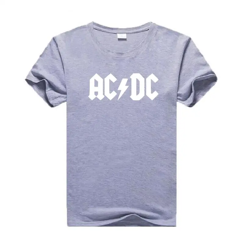 Модная Рок-футболка AC/DC, женская футболка с буквенным принтом ACDC, футболка с графическим принтом, женская музыкальная футболка, женские топы, Camiseta Mujer - Цвет: Серый