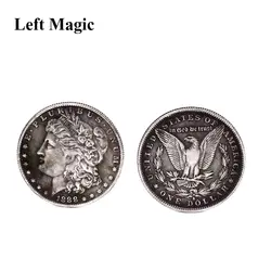 1 шт Сталь Морган доллар (3,8 см диаметр) фокусы можно всосать реквизит и аксессуары используется появляющиеся/исчезающая монета Magie B1001