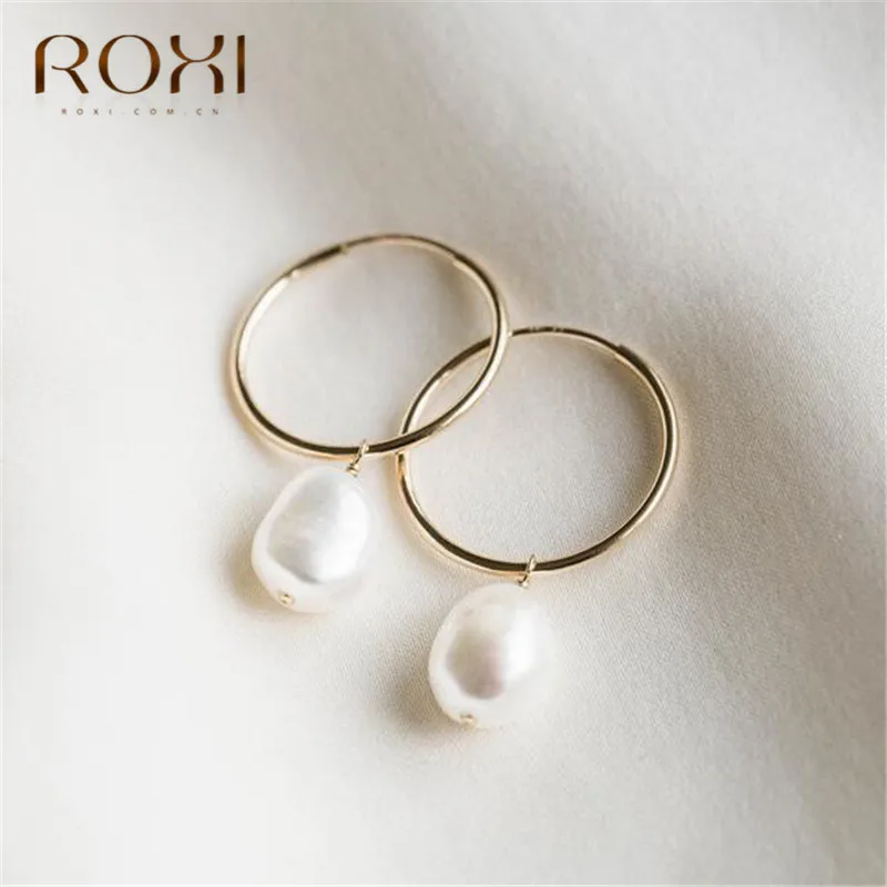 ROXI 2020 модные серьги кольца для женщин геометрические круглые петли настоящие из