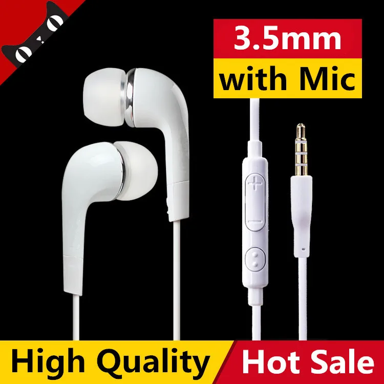 In ear Stereo Earphone Simple White Hifi Earbuds Sport Headset with microphone Earpods for Samsung Galaxy
