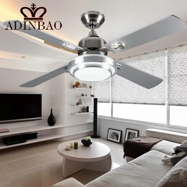 Modern silver color ceiling fans industrial bright ceiling fan light