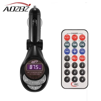 

AOZBZ Car Wireless FM Transmitter Modulator Kit MP3 Player Support USB SD MMC Slot FM Transmitter Hot LCD A2DP