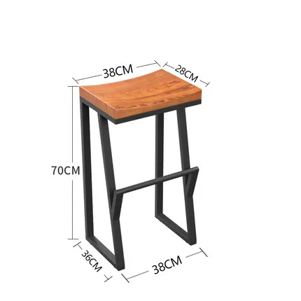 Ретро Барный Стул из кованого железа барный стул из цельного дерева барный стул креативный высокий стул барное кресло для отдыха переднее кофейное кресло - Цвет: Style 2