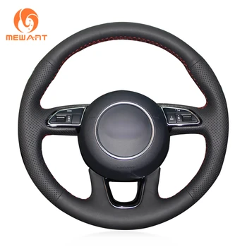 

MEWANT Black Artificial Leather Car Steering Wheel Cover for Audi Q3 (8U) 2011-2018 Q5 (8R) 2012-2017 Q7 (4L) 2011-2015 SQ5 (8R)