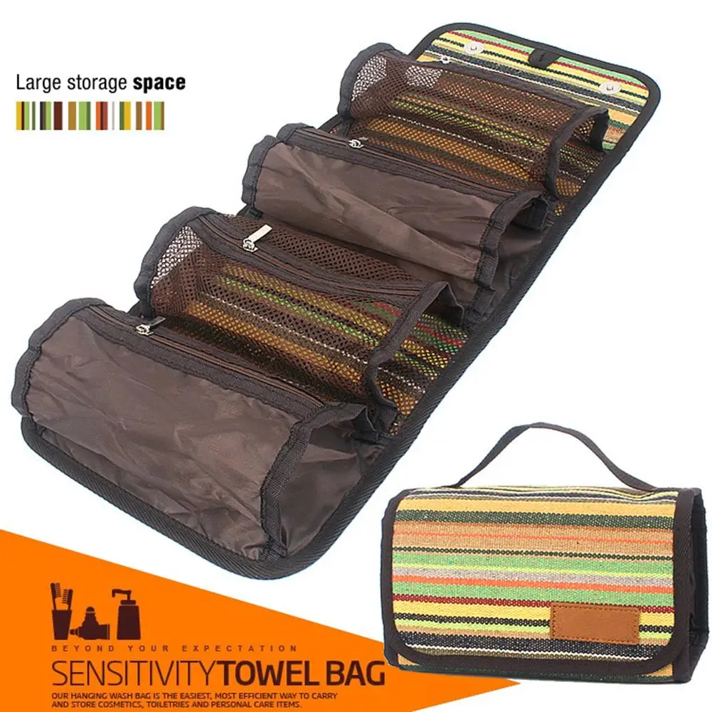 

Women Outdoor Portable Wash Make Up Bag Box Travel Cosmetic Bags Makeup Toiletry Kit Ethnic Casual Storage Organizer Hanging Bag