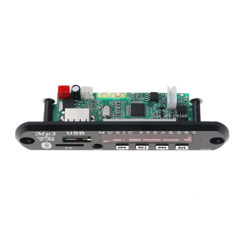With Mic Handsfree Bluetooth MP3 Decoder Board Car FM Radio Module  Support FM TF USB AUX Audio Player Bluetooth car kit 12V10