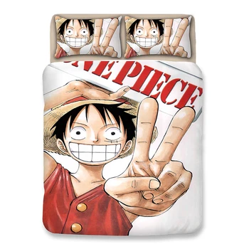 

ONE PIECE Luffy Anime Duvet Cover Set Twin Full Queen Super King Single Double Size Teen Girls and Boys Bedding