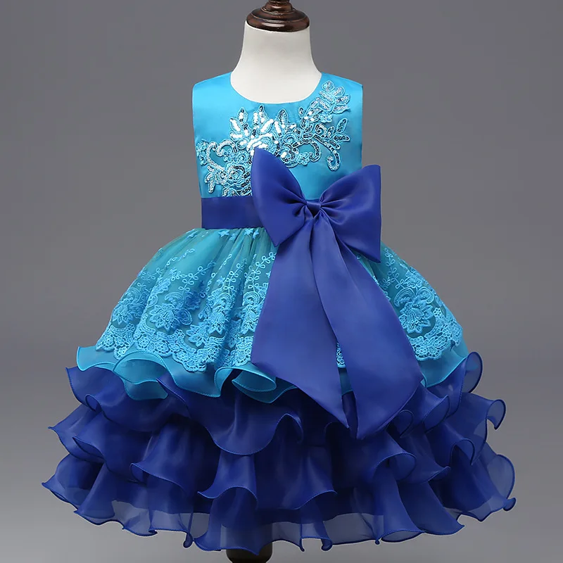 

Children Kids Evening Ball Dress Princess Little Bridesmaid Dresses Girls Party Clothes Girl Lace Christening Gown SYHB88