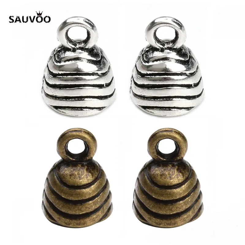 Наконечники для кожаных шнуров SAUVOO 20 шт./лот античные бронзовые наконечники