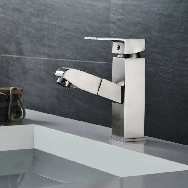 FLG حوض صنبور الطابق الخيالة الحمام الحنفيات نحى النيكل سحب الغرور بالوعة المياه الباردة والساخنة الحنفية 601A-N