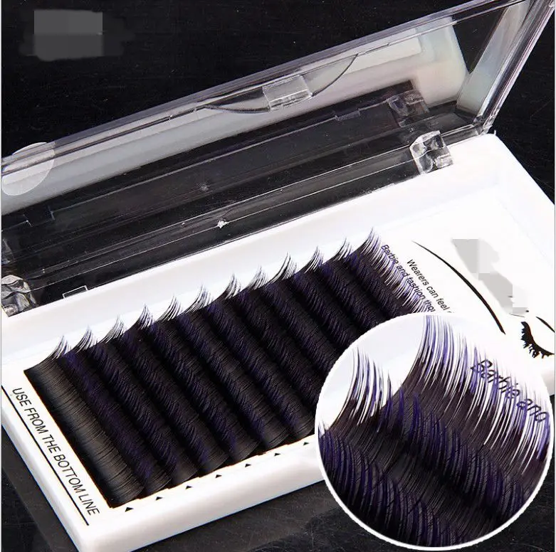 

New C curl 0.1mm 8-12mm false lashes Gradient purple color eyelash individual colored lashes Faux volume eyelash extensions