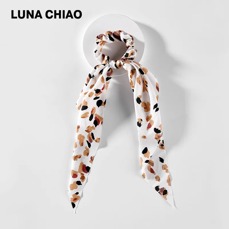 LUNA CHIAO модные аксессуары для волос лето цветок ткань шарф хвост держатель для женщин банданы цветочный Scrunchies