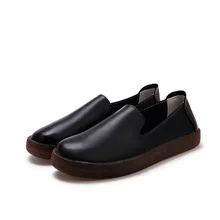 CHANGYUGE/женские лоферы; обувь из натуральной кожи без шнуровки; резиновые балетки; Цвет Черный; мягкая удобная обувь на плоской подошве; женские повседневные Мокасины; сезон весна