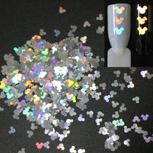 30 г~ 500 г, 4 мм мышь Стеклярус Лазерные ломтики пайетками Блестки для ногтей, тела, татуировки, макияж, пигмент