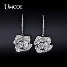 UMODE Simulated Diamond Flower Dangle Earrings For Women Jewelry Fashion Newest Brincos Para As Mulhere Christmas